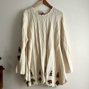 Vintage Carducci A-Line Flare Knit Crochet‎ Sweater